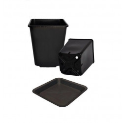 Quadratischer Produktionstopf, hoch, 11 l, mit Untersetzer
